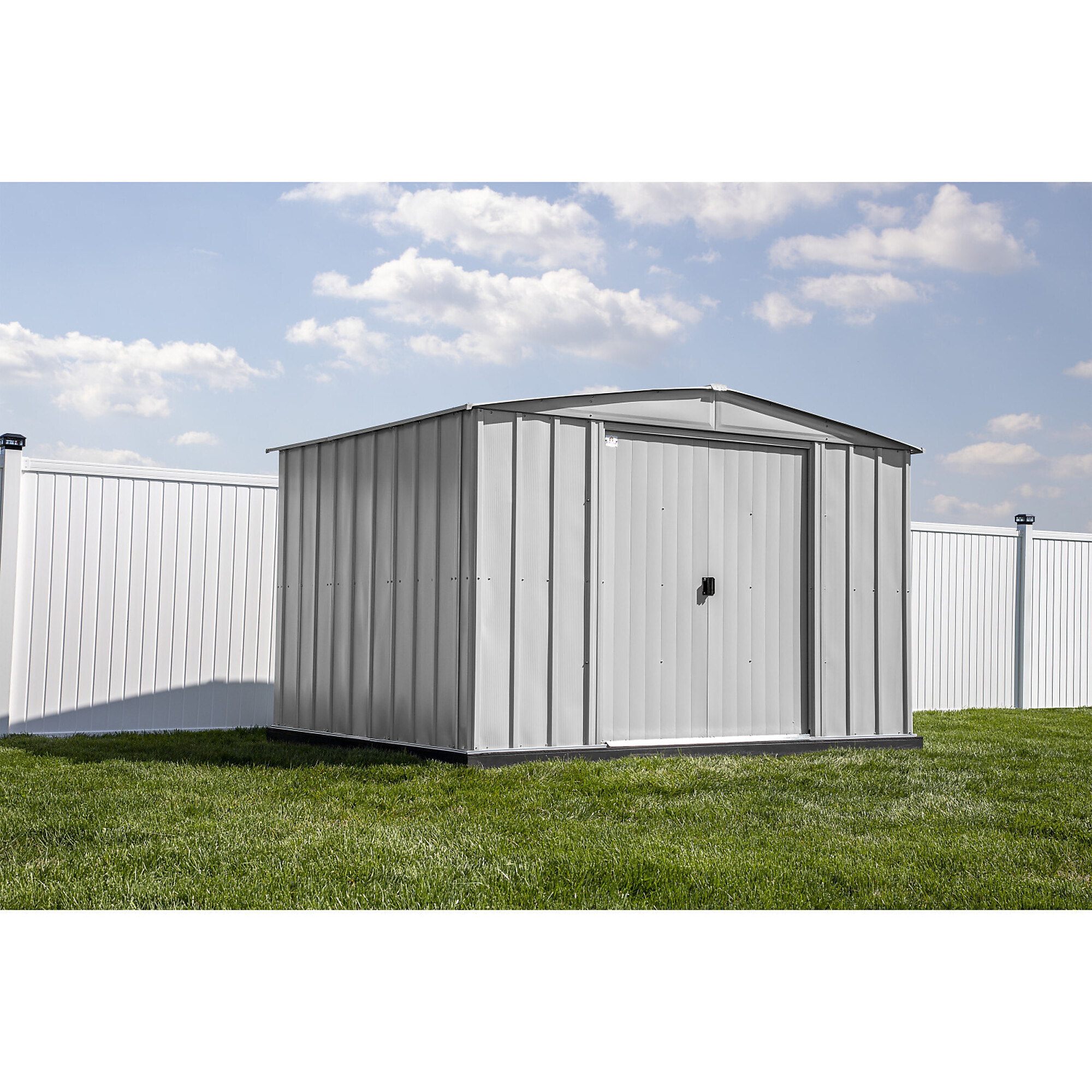Classic Steel Storage Shed, 10X8, Flute Grey